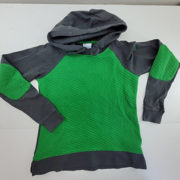 OREGON Columbia Hoodie Women's S Green Gray Quilted Sweatshirt Ducks Quilted - Picture 1 of 10